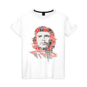 Женская футболка хлопок с принтом Che Guevara (3) в Кировске, 100% хлопок | прямой крой, круглый вырез горловины, длина до линии бедер, слегка спущенное плечо | гевара | куба | революция | свобода | че