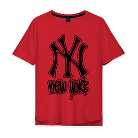 Мужская футболка хлопок Oversize с принтом New York (Нью Йорк) в Кировске, 100% хлопок | свободный крой, круглый ворот, “спинка” длиннее передней части | new york | ny | nyc | город | города | нью йорк | ньюйорк