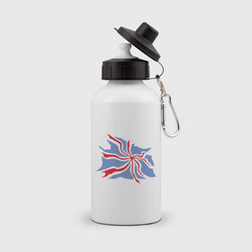 Бутылка спортивная с принтом Флаг Англии в Кировске, металл | емкость — 500 мл, в комплекте две пластиковые крышки и карабин для крепления | england | gb | uk | англия | британский флаг | великобритания | соединенное королевство | флаг