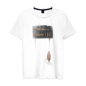 Мужская футболка хлопок с принтом Сайлент Хилл в Кировске, 100% хлопок | прямой крой, круглый вырез горловины, длина до линии бедер, слегка спущенное плечо. | hill | silent | сайлент | ужастик | ужастики | ужасы | хилл