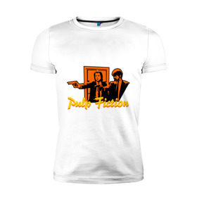 Мужская футболка премиум с принтом Pulp Fiction в Кировске, 92% хлопок, 8% лайкра | приталенный силуэт, круглый вырез ворота, длина до линии бедра, короткий рукав | pulp fiction | криминальное чтиво