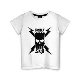 Детская футболка хлопок с принтом Bart SK8 (Барт Симпсон) в Кировске, 100% хлопок | круглый вырез горловины, полуприлегающий силуэт, длина до линии бедер | Тематика изображения на принте: simpsons | барт | симпсон | симпсоны | симсоны