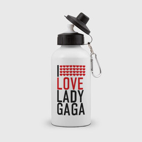 Бутылка спортивная с принтом I love Lady Gaga в Кировске, металл | емкость — 500 мл, в комплекте две пластиковые крышки и карабин для крепления | i love | lady gaga | pop | леди гага | поп | я люблю
