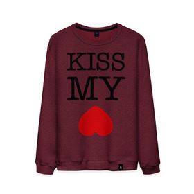 Мужской свитшот хлопок с принтом Kiss my ace в Кировске, 100% хлопок |  | поцелуй | сердце | целовать