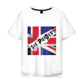 Мужская футболка хлопок Oversize с принтом Sex Pistols (2) в Кировске, 100% хлопок | свободный крой, круглый ворот, “спинка” длиннее передней части | британский флаг