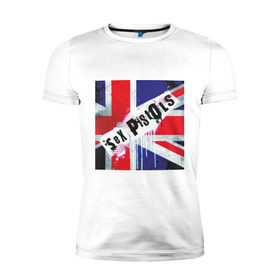 Мужская футболка премиум с принтом Sex Pistols (2) в Кировске, 92% хлопок, 8% лайкра | приталенный силуэт, круглый вырез ворота, длина до линии бедра, короткий рукав | британский флаг