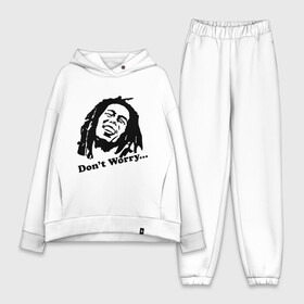 Женский костюм хлопок Oversize с принтом Bob marley don	 worry в Кировске,  |  | боб | марли | рагга | растаманы | регги