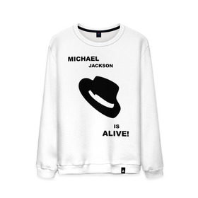 Мужской свитшот хлопок с принтом Michael Jackson is Alive в Кировске, 100% хлопок |  | Тематика изображения на принте: michael jackson | mj | pop | майкл джексон | поп
