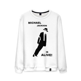 Мужской свитшот хлопок с принтом Майкл Джексон жив! в Кировске, 100% хлопок |  | Тематика изображения на принте: майкл джексон