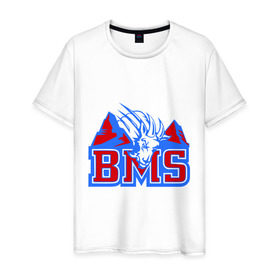 Мужская футболка хлопок с принтом Blue Mountain State в Кировске, 100% хлопок | прямой крой, круглый вырез горловины, длина до линии бедер, слегка спущенное плечо. | blue mountain state | bms