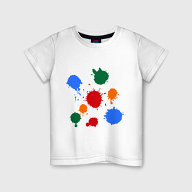 Детская футболка хлопок с принтом Краски в Кировске, 100% хлопок | круглый вырез горловины, полуприлегающий силуэт, длина до линии бедер | colors | клякса | кляксы | краски | цвета
