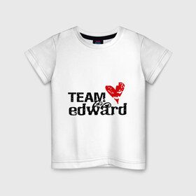 Детская футболка хлопок с принтом Team edward в Кировске, 100% хлопок | круглый вырез горловины, полуприлегающий силуэт, длина до линии бедер | new moon | twilight | затмение | новолуние | сага | сумерки | эдвард