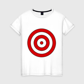 Женская футболка хлопок с принтом Прицел в Кировске, 100% хлопок | прямой крой, круглый вырез горловины, длина до линии бедер, слегка спущенное плечо | 