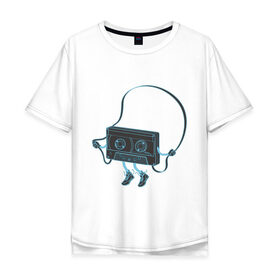 Мужская футболка хлопок Oversize с принтом Кассета в Кировске, 100% хлопок | свободный крой, круглый ворот, “спинка” длиннее передней части | 