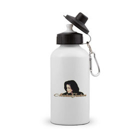 Бутылка спортивная с принтом Майкл Джексон в Кировске, металл | емкость — 500 мл, в комплекте две пластиковые крышки и карабин для крепления | майкл джексон