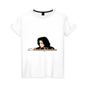 Женская футболка хлопок с принтом Майкл Джексон в Кировске, 100% хлопок | прямой крой, круглый вырез горловины, длина до линии бедер, слегка спущенное плечо | майкл джексон