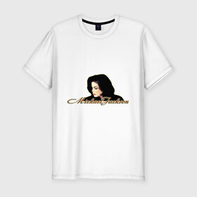 Мужская футболка премиум с принтом Майкл Джексон в Кировске, 92% хлопок, 8% лайкра | приталенный силуэт, круглый вырез ворота, длина до линии бедра, короткий рукав | Тематика изображения на принте: майкл джексон