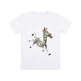 Детская футболка хлопок с принтом Мадагаскар в Кировске, 100% хлопок | круглый вырез горловины, полуприлегающий силуэт, длина до линии бедер | 