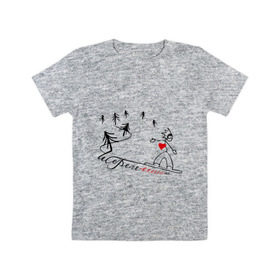 Детская футболка хлопок с принтом Шерегеш (2) в Кировске, 100% хлопок | круглый вырез горловины, полуприлегающий силуэт, длина до линии бедер | sheregesh | гора | сердце | склон | шерегеш | шория