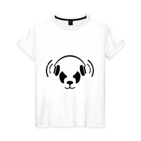 Женская футболка хлопок с принтом Диско-панда в Кировске, 100% хлопок | прямой крой, круглый вырез горловины, длина до линии бедер, слегка спущенное плечо | 