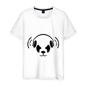 Мужская футболка хлопок с принтом Диско-панда в Кировске, 100% хлопок | прямой крой, круглый вырез горловины, длина до линии бедер, слегка спущенное плечо. | 