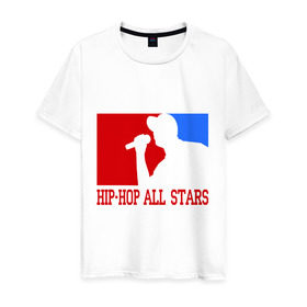 Мужская футболка хлопок с принтом Hip-hop all stars в Кировске, 100% хлопок | прямой крой, круглый вырез горловины, длина до линии бедер, слегка спущенное плечо. | хип хоп