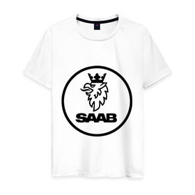 Мужская футболка хлопок с принтом Saab (2) в Кировске, 100% хлопок | прямой крой, круглый вырез горловины, длина до линии бедер, слегка спущенное плечо. | honda | saab | авто | автомобиль | машины | сааб | тачки | хонда