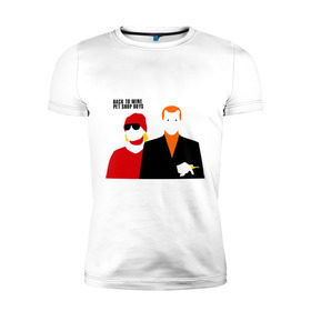 Мужская футболка премиум с принтом Pet Shop Boys (1) в Кировске, 92% хлопок, 8% лайкра | приталенный силуэт, круглый вырез ворота, длина до линии бедра, короткий рукав | pet shop boys | pet shop boys   back to mineboys | shop boys | музыка | пет шоп бойс