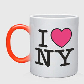 Кружка хамелеон с принтом I Love NY - Я люблю Нью-Йорк в Кировске, керамика | меняет цвет при нагревании, емкость 330 мл | i love | i love ny | new york | new york. america | америка | американский | нью йорк | я люблю нью йорк