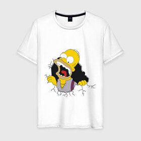 Мужская футболка хлопок с принтом Simpsons (12) в Кировске, 100% хлопок | прямой крой, круглый вырез горловины, длина до линии бедер, слегка спущенное плечо. | 