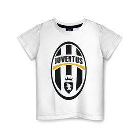 Детская футболка хлопок с принтом Italian Serie A. Juventus FC в Кировске, 100% хлопок | круглый вырез горловины, полуприлегающий силуэт, длина до линии бедер | фк | ювентус
