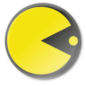 Значок с принтом Пакман в Кировске,  металл | круглая форма, металлическая застежка в виде булавки | pacman | пакман | пакмен