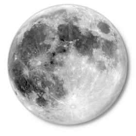 Значок с принтом Луна в Кировске,  металл | круглая форма, металлическая застежка в виде булавки | Тематика изображения на принте: moon | луна | месяц | ночное небо | полнолуние