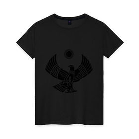Женская футболка хлопок с принтом Дагестан в Кировске, 100% хлопок | прямой крой, круглый вырез горловины, длина до линии бедер, слегка спущенное плечо | 05 регион | даг | дагестан | дагестанец | даги | орел