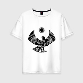 Женская футболка хлопок Oversize с принтом Дагестан в Кировске, 100% хлопок | свободный крой, круглый ворот, спущенный рукав, длина до линии бедер
 | 05 регион | даг | дагестан | дагестанец | даги | орел