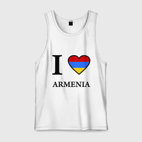 Мужская майка хлопок с принтом I love Armenia в Кировске, 100% хлопок |  | armenia | армению | армения | армяне | армянин | ереван | люблю | флаг