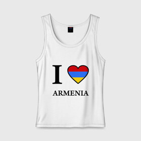Женская майка хлопок с принтом I love Armenia в Кировске, 95% хлопок, 5% эластан |  | armenia | армению | армения | армяне | армянин | ереван | люблю | флаг