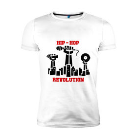 Мужская футболка премиум с принтом Hip-hop revolution (3) в Кировске, 92% хлопок, 8% лайкра | приталенный силуэт, круглый вырез ворота, длина до линии бедра, короткий рукав | 