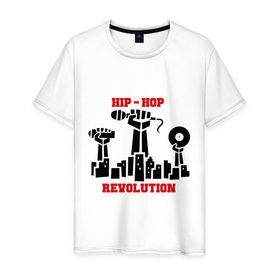 Мужская футболка хлопок с принтом Hip-hop revolution (3) в Кировске, 100% хлопок | прямой крой, круглый вырез горловины, длина до линии бедер, слегка спущенное плечо. | 