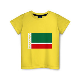 Детская футболка хлопок с принтом Чечня 95 регион в Кировске, 100% хлопок | круглый вырез горловины, полуприлегающий силуэт, длина до линии бедер | 95 | кавказ | регион | флаг | чеченец | чеченский | чеченцы | чечня | чичня