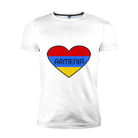 Мужская футболка премиум с принтом Armenia в Кировске, 92% хлопок, 8% лайкра | приталенный силуэт, круглый вырез ворота, длина до линии бедра, короткий рукав | Тематика изображения на принте: 