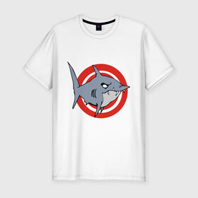 Мужская футболка премиум с принтом Shark (Акула) в Кировске, 92% хлопок, 8% лайкра | приталенный силуэт, круглый вырез ворота, длина до линии бедра, короткий рукав | 