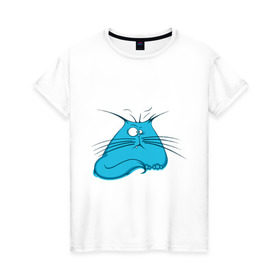 Женская футболка хлопок с принтом Котяра в Кировске, 100% хлопок | прямой крой, круглый вырез горловины, длина до линии бедер, слегка спущенное плечо | животные | жирный котэ | жирный котяра | котэ | котяра | прикольные животные | толстый котэ