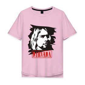 Мужская футболка хлопок Oversize с принтом Nirvana (Курт Кобейн) в Кировске, 100% хлопок | свободный крой, круглый ворот, “спинка” длиннее передней части | heavy metal | kurt cobain | nirvana | rock | trash metal | квартет | курт кобейн | легендарный рок музыкант | нирвана | рок | рок группа | рок группы | трэш метал | хеви метал