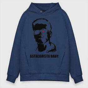 Мужское худи Oversize хлопок с принтом Терминатор Astalavista Baby в Кировске, френч-терри — 70% хлопок, 30% полиэстер. Мягкий теплый начес внутри —100% хлопок | боковые карманы, эластичные манжеты и нижняя кромка, капюшон на магнитной кнопке | terminator | асталависта | терминатор | шварц | шварценеггер | шварцнеггер