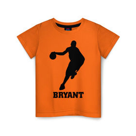 Детская футболка хлопок с принтом Basketball Star - Kobe Bryant в Кировске, 100% хлопок | круглый вырез горловины, полуприлегающий силуэт, длина до линии бедер | Тематика изображения на принте: kobe bryant | баскетболист | коби брайнт