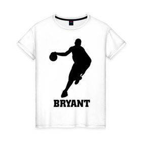 Женская футболка хлопок с принтом Basketball Star - Kobe Bryant в Кировске, 100% хлопок | прямой крой, круглый вырез горловины, длина до линии бедер, слегка спущенное плечо | kobe bryant | баскетболист | коби брайнт