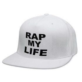 Кепка снепбек с прямым козырьком с принтом Rap my life в Кировске, хлопок 100% |  | gangsta | gansta | hip | hip hop | hop | rap | рэп | рэпчина | хип | хип хоп | хипхоп | хоп