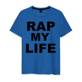 Мужская футболка хлопок с принтом Rap my life в Кировске, 100% хлопок | прямой крой, круглый вырез горловины, длина до линии бедер, слегка спущенное плечо. | gangsta | gansta | hip | hip hop | hop | rap | рэп | рэпчина | хип | хип хоп | хипхоп | хоп