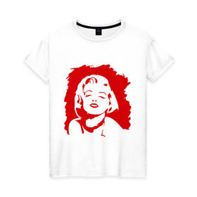 Женская футболка хлопок с принтом Merlin Monroe в Кировске, 100% хлопок | прямой крой, круглый вырез горловины, длина до линии бедер, слегка спущенное плечо | 
